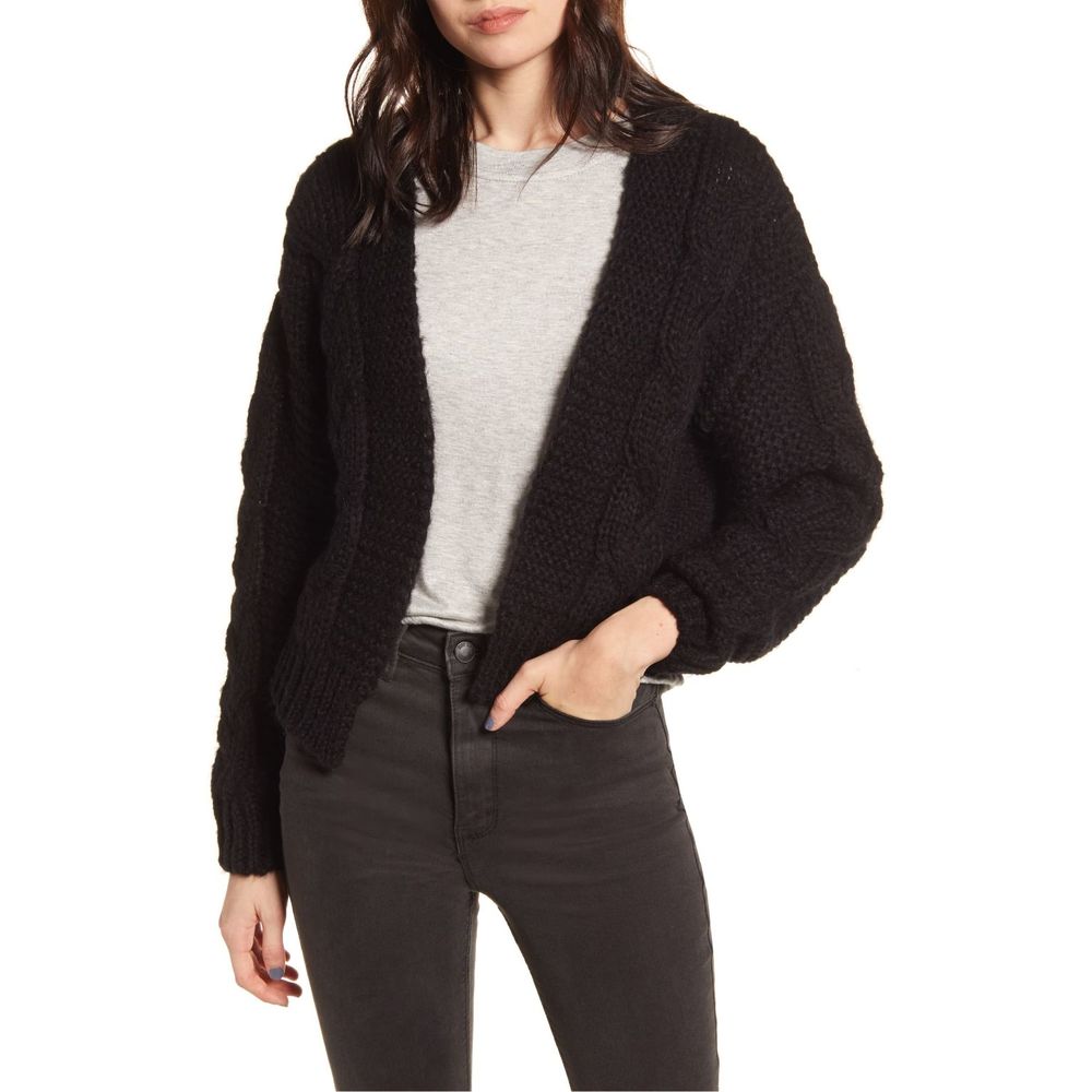 NWT Kirious Open Front Cable Knit Cardigan Sweater